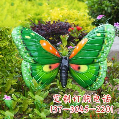 山西精致魅力的绿色蝴蝶雕塑