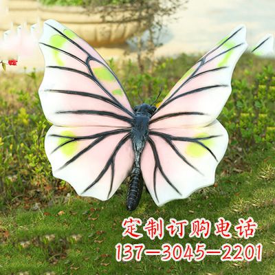 山西浅粉白色仿真蝴蝶雕塑