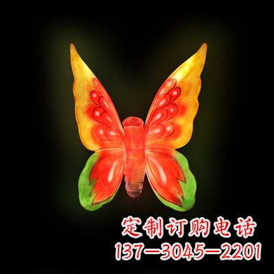 山西精美小号黄色发光蝴蝶雕塑