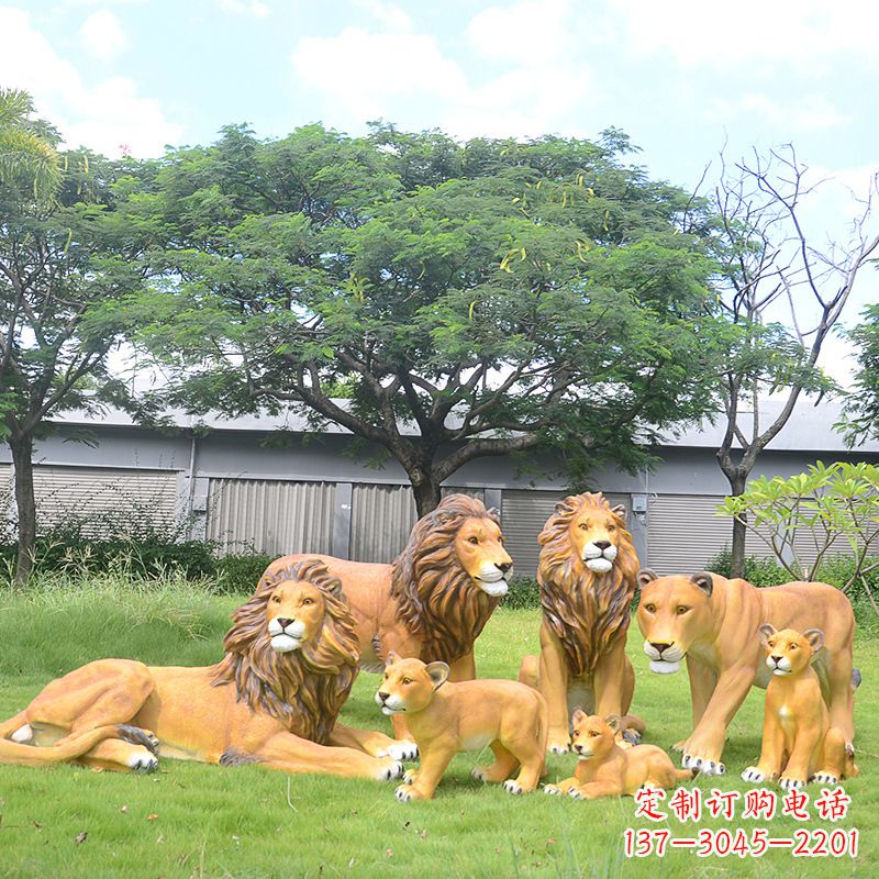 山西精美玻璃钢狮子雕塑