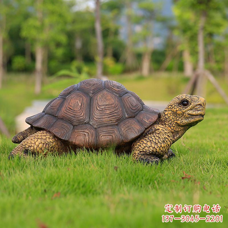 山西仿真乌龟-玻璃钢仿真动物雕塑草坪摆件