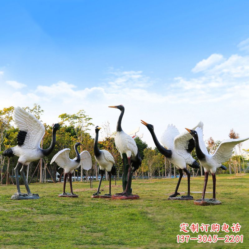 山西仿真仙鹤公园动物雕塑