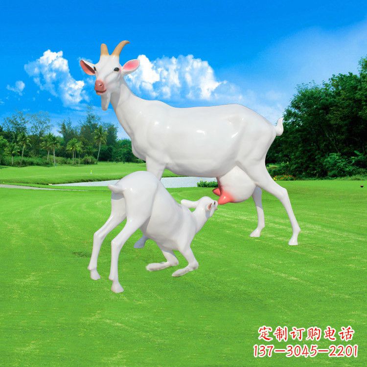 山西精美仿真羊羔羊跪乳雕塑