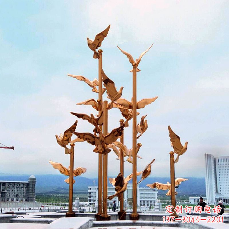 山西中领雕塑传承祥和和平的和平鸽雕塑
