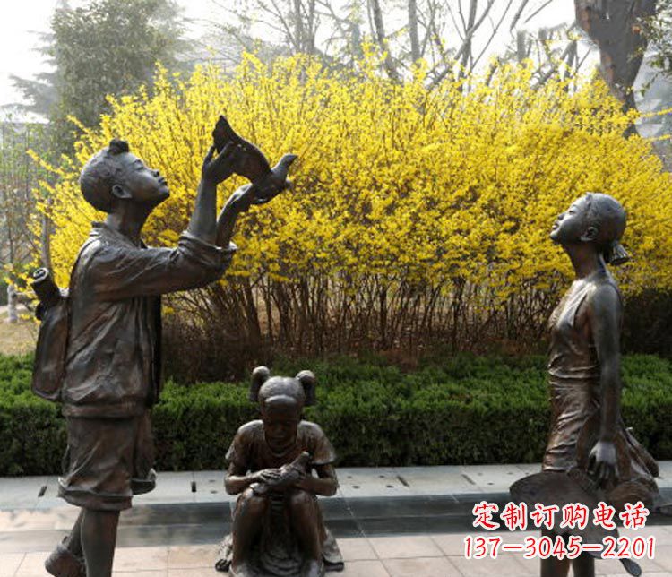 山西精致可爱的儿童铜雕