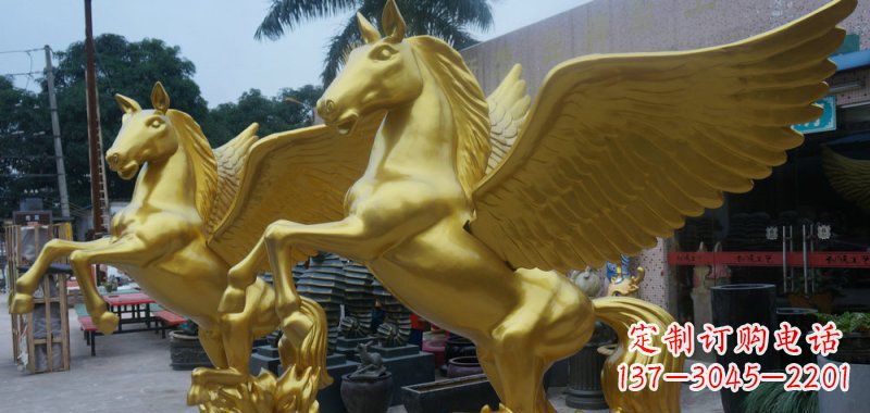 山西飞马玻璃钢仿铜动物雕塑