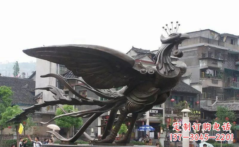 山西凤凰公园景观铜雕