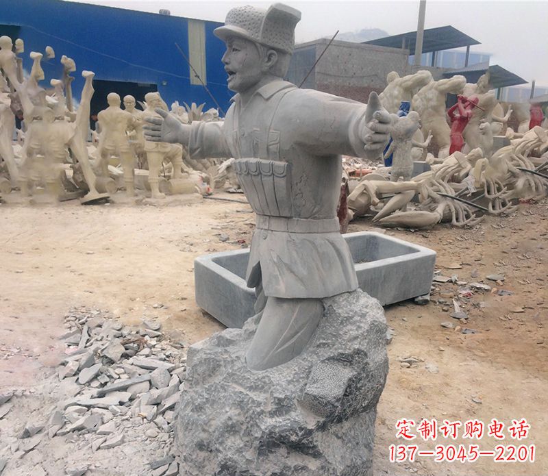 山西中领雕塑荣誉历史革命先驱黄继光石雕