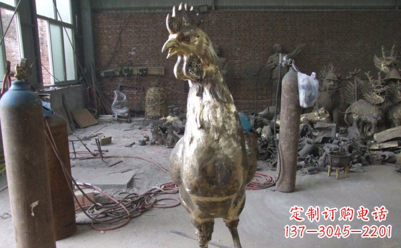山西公鸡铸铜动物铜雕