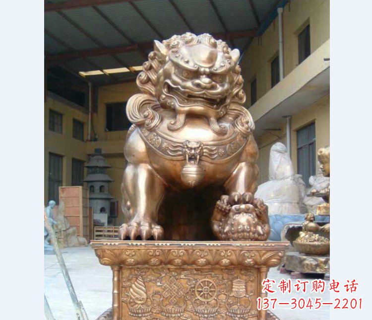 山西精致装饰型汇丰狮子铜雕塑