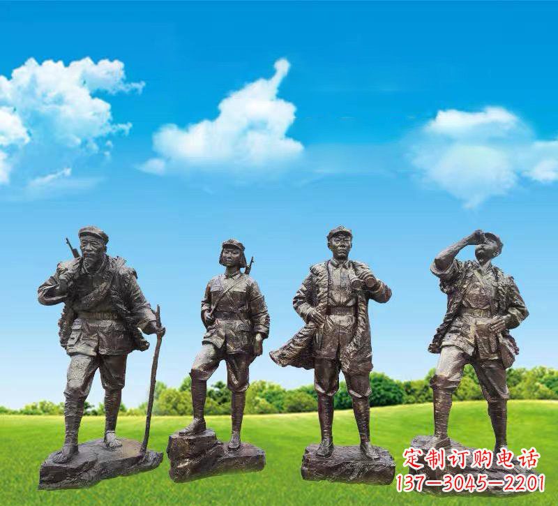 山西青铜雕刻-八路军战士雕塑