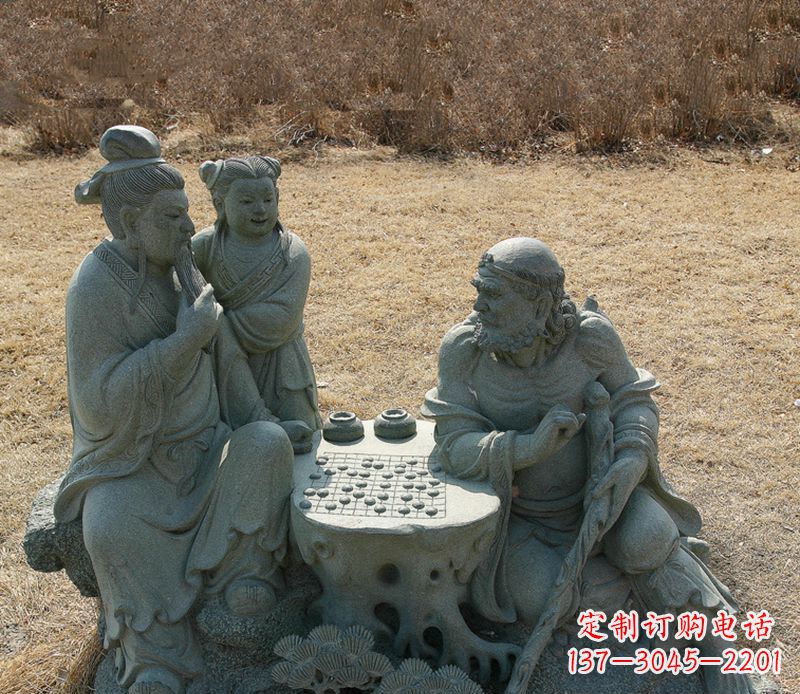 山西八仙下棋铜雕塑