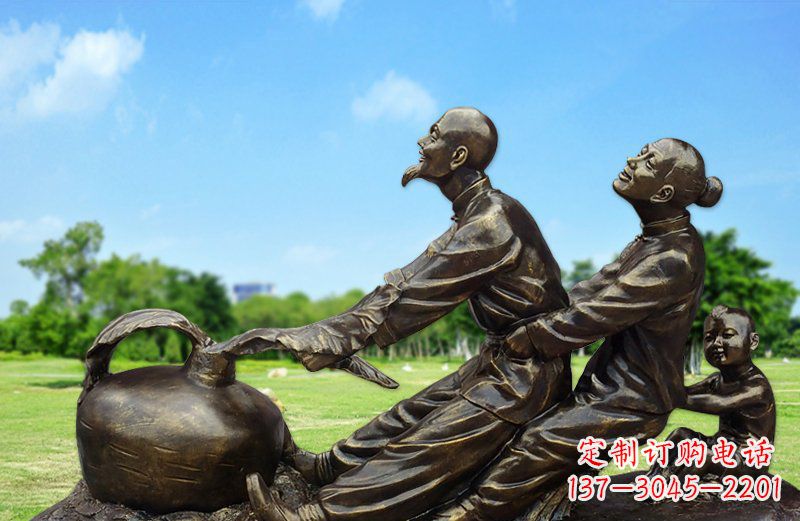 山西和谐之美,铜雕萝卜雕塑