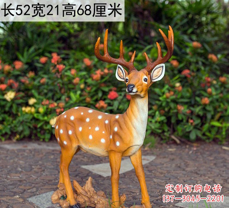 山西精美制作玻璃钢仿真梅花鹿雕塑