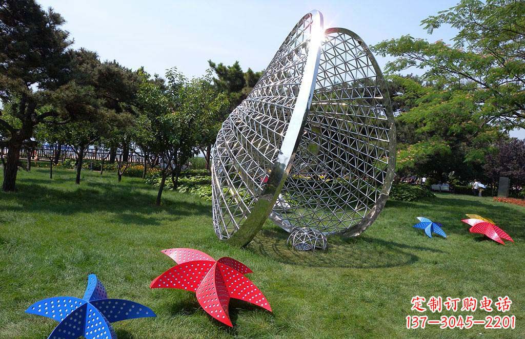 山西精美不锈钢贝壳海星景观雕塑