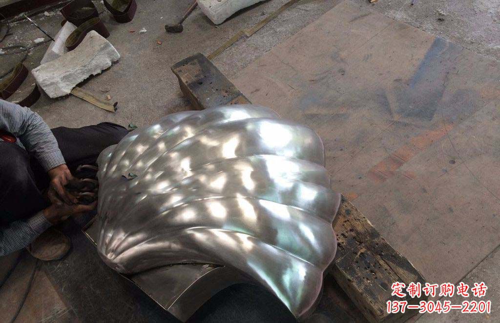 山西精致现代的不锈钢贝壳雕塑