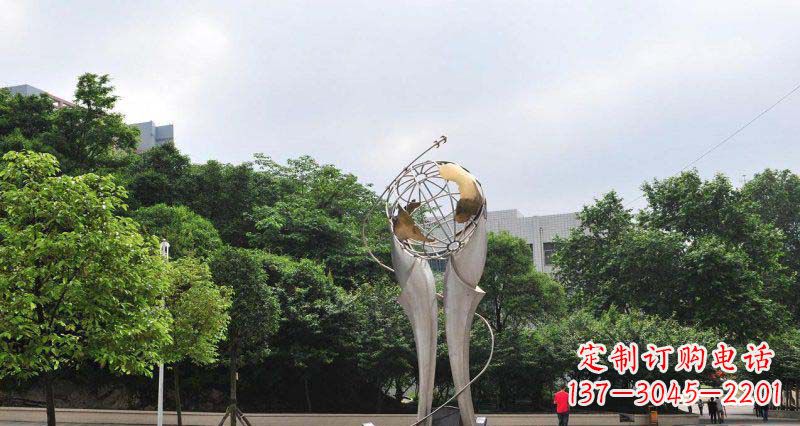山西中领雕塑精致大气的不锈钢地球雕塑