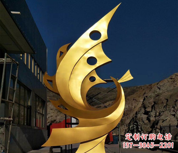 山西精美不锈钢抽象凤凰景观雕塑