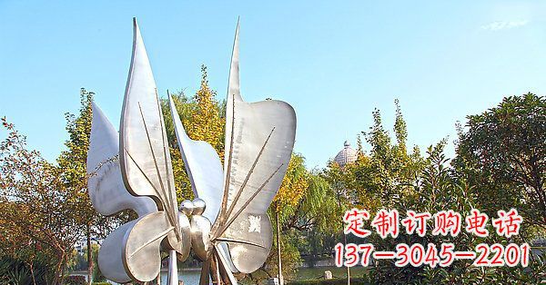 山西英伦风格精致不锈钢抽象蝴蝶雕塑