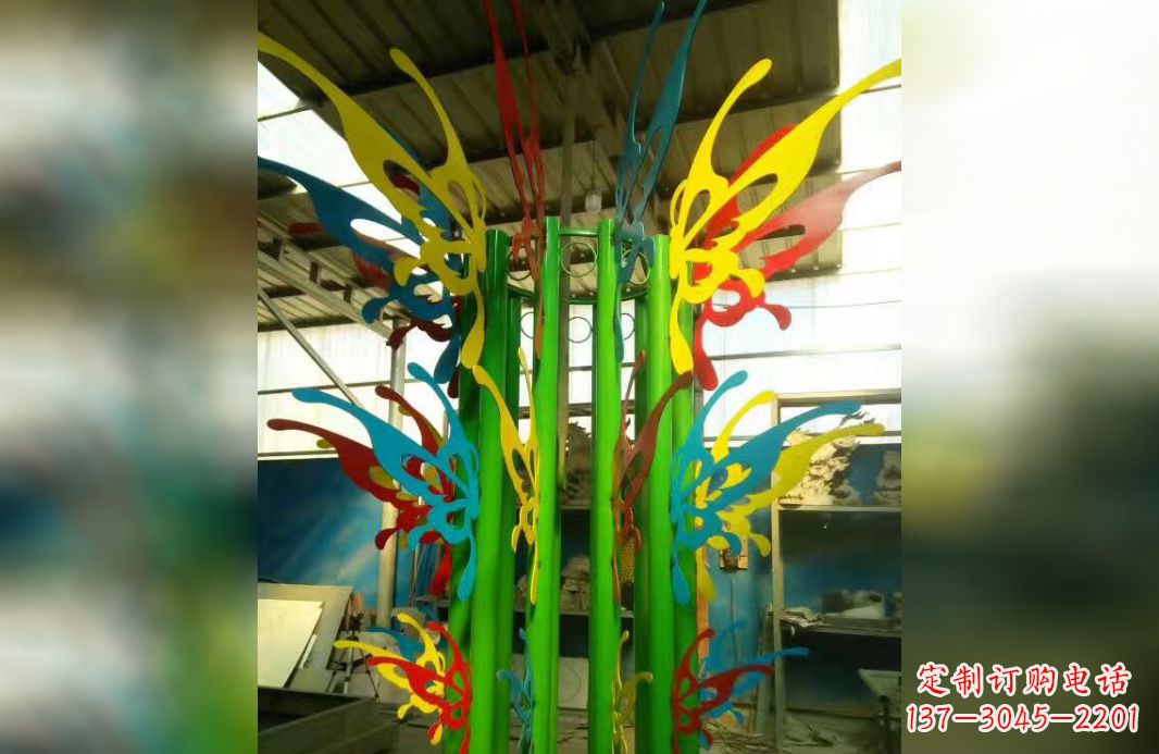 山西精致的不锈钢抽象蝴蝶景观雕塑
