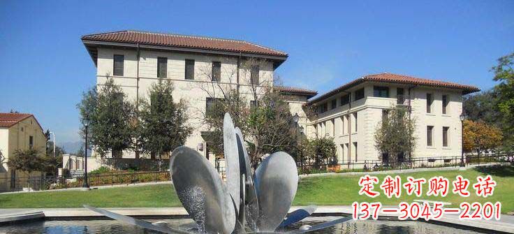 山西抽象花朵不锈钢喷泉雕塑