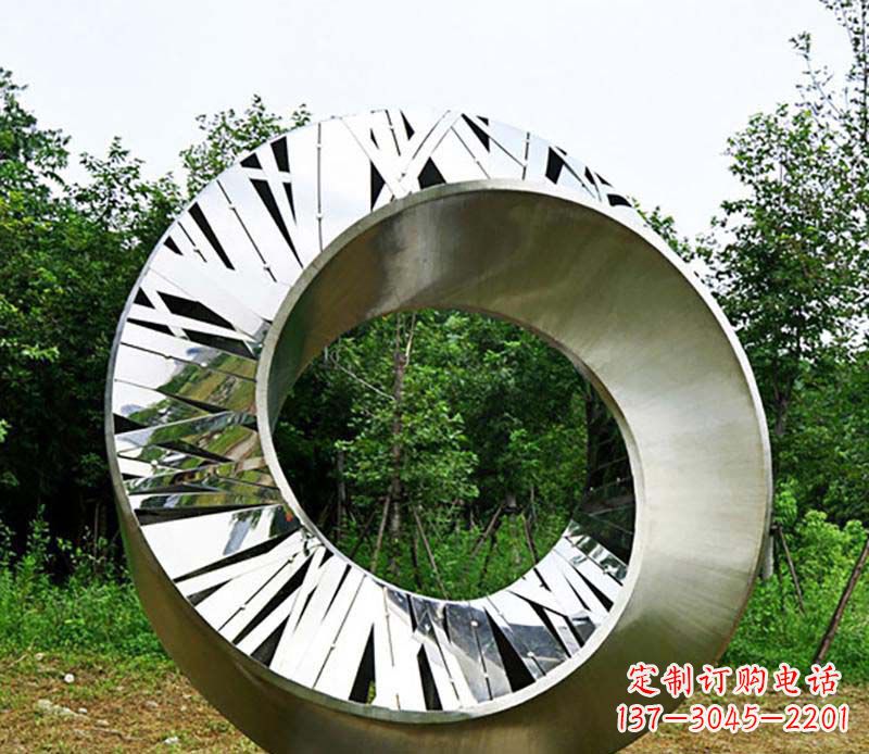 山西符号意义深刻的不锈钢抽象圆环雕塑