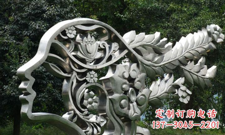 山西公园不锈钢雕刻美女雕塑
