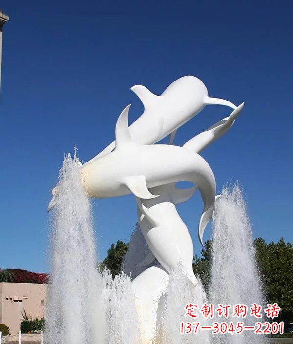 山西完美纪念,精致的不锈钢海豚雕塑
