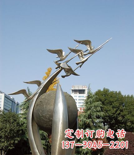 山西唯美 大雁不锈钢雕塑