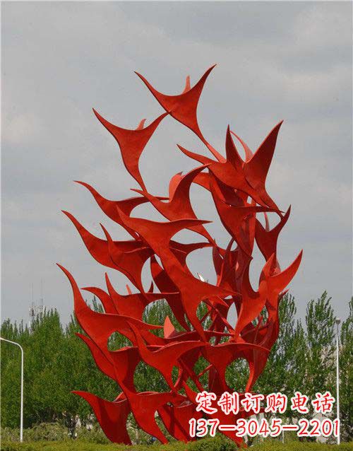 山西公园不锈钢飞翔的天鹅雕塑