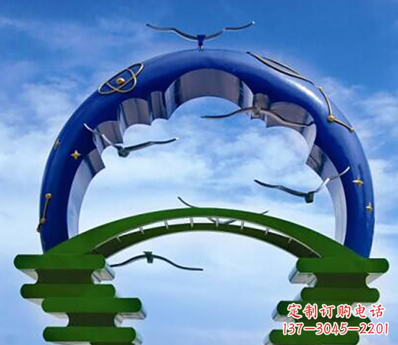 山西不锈钢帝王拱景观雕塑