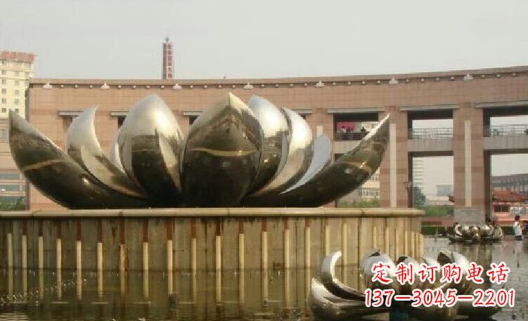 山西廊中领雕塑优质的不锈钢荷花雕塑