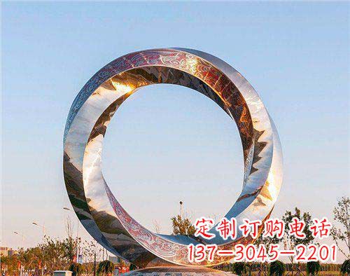 山西公园不锈钢几何圆环景观雕塑