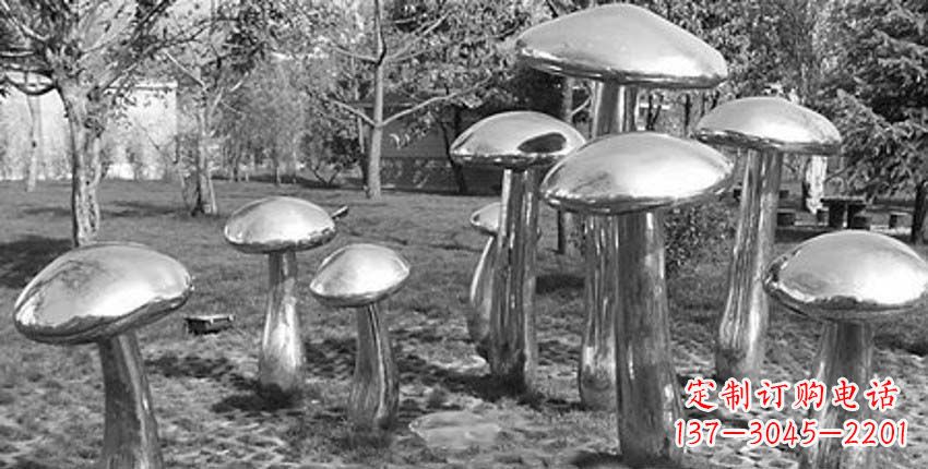 山西公园不锈钢镜面蘑菇景观雕塑