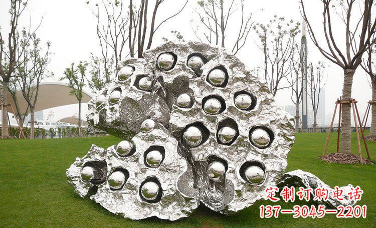 山西公园不锈钢莲蓬雕塑