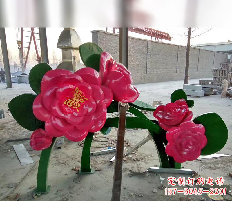 山西中领雕塑花朵般精美的不锈钢牡丹雕塑
