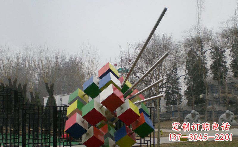 山西不锈钢魔方雕塑,玩转您的公园
