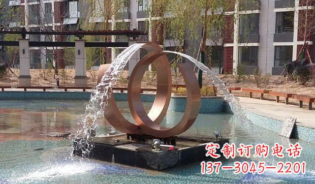 山西高贵典雅的不锈钢喷泉雕塑