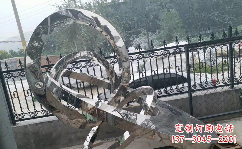 山西公园拼接圆环景观不锈钢雕塑