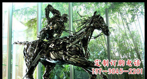 山西高品质不锈钢骑马雕塑