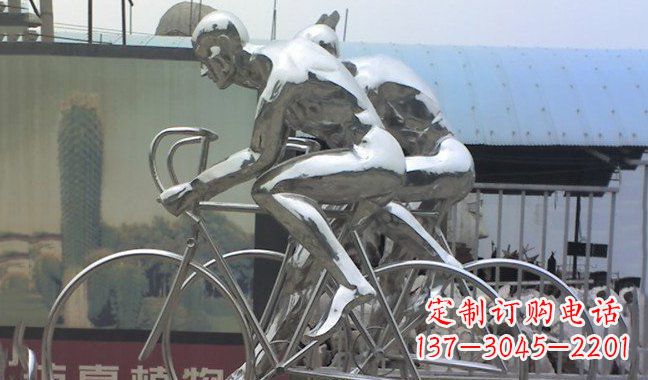 山西不锈钢骑行自行车雕塑