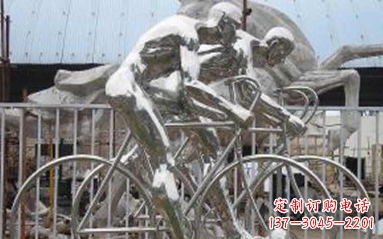 山西铸造不锈钢骑自行车景观雕塑