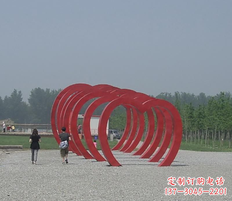 山西不锈钢心形拱门雕塑
