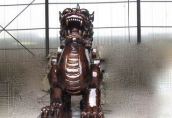山西来自古老文化的獬豸铜雕