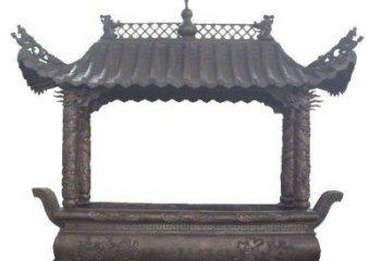 山西古典庙宇香炉铜雕