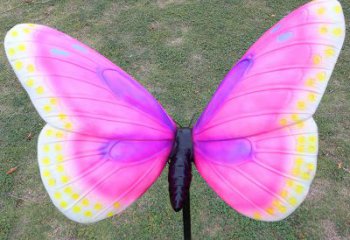 山西粉红蝴蝶仿真树脂钢雕塑