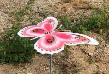 山西粉红色不锈钢蝴蝶雕塑