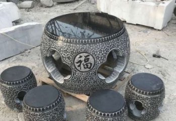 山西特大型福字桌凳石雕
