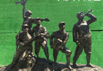 山西革命军人抗战纪念铜雕塑—缅怀抗战英雄