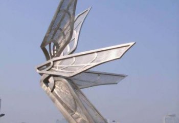 山西大型不锈钢蝴蝶翅膀雕塑